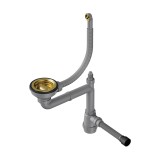 Арматура OMOIKIRI для одночашевых моек с круглым переливом WK-1-R-G, золото — 