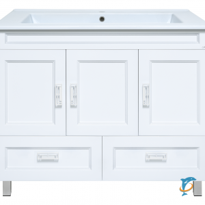 Тумба с раковиной Misty Дива 105 напольная, белая  (П-Див01105-0112Я+Р-Ква14105-01)