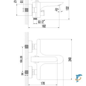 Смеситель Lemark Melange LM4914CW для ванны  (LM4914CW)