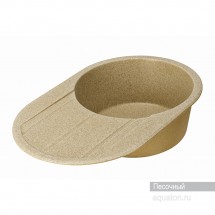 Мойка для кухни из литого мрамора Aquaton Амира круглая с крылом песочная 1A712932AI220 — 