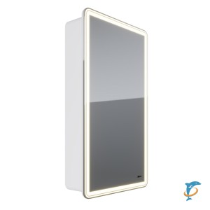 Шкаф зеркальный Lemark ELEMENT 45х80см 1 дв, петли справа, с подсветкой, с розеткой, Белый глянец  (LM45ZS-E)