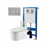 Инсталляция Point Элемент PN45120 + Клавиша Ника, нерж сталь PN44081SB + Унитаз Омега PN41902 &mdash; 