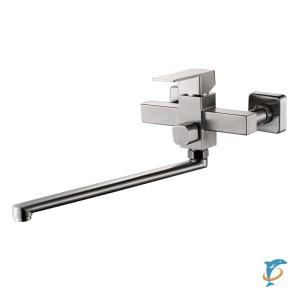 Смеситель для ванны HAIBA HB22803 длинный излив, нержавеющая сталь  (HB22803)