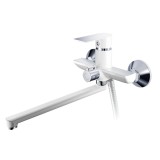 Смеситель для ванны HAIBA HB22505-8 длинный излив, латунь, белый/хром — 