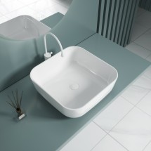 Раковина накладная ESBANO ERCINA-N (Глянцевый белый) — 