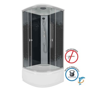 Душевая кабина Niagara Eco NG-7509-14BLACK (100х100х215) высокий поддон(40см), стекло мозаика  (7509)