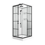 Душевая кабина Niagara Standart ST90/15QL/KL/BKT (90х90х225) низкий поддон(15см),черный,стекло прозрачное &mdash; 