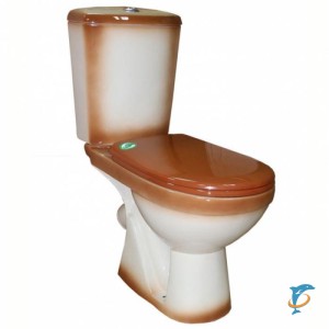 Унитаз - компакт Rosa Комфорт коричневый декор  (Комфорт коричневый декор)