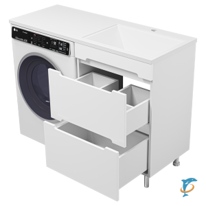 Тумба Misty Байкал 55 с раковиной Гавана 120R под стиральную машину  (Э-Бай06055-022Я+Misty_5217120)