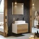Тумба с раковиной Aqwella 5 Stars Mobi 80 подвесная, дуб балтийский, бетон светлый (раковина Олимпия 560)  (MOB0108DB+MOB0708BS+4640021064269)