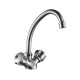 Смеситель DECOROOM DR50028R двуручный  для кухни с высоким поворотным изливом  (DR50028R)