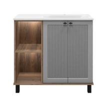 Тумба под раковину Brevita Lumus 90 с подсветкой правая — 