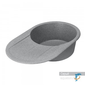 Мойка для кухни из литого мрамора Aquaton Амира круглая с крылом серая 1A712932AI230  (1A712932AI230)