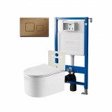 Инсталляция Point Элемент PN45120 + Клавиша Афина бронза браш PN44041BB + Унитаз Омега PN41902 — 