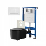 Инсталляция Point Элемент PN45120 + Клавиша Ника белая PN44081W+Унитаз Веста чёрн мат PN41701BM — 