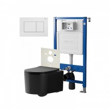 Инсталляция Point Элемент PN45120 + Клавиша Ника белая PN44081W+Унитаз Веста чёрн мат PN41701BM — 