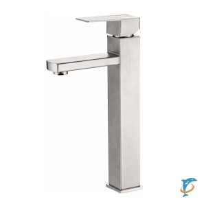 Смеситель для раковины HAIBA HB11803 высокий, нержавеющая сталь  (HB11803)