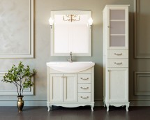 Комплект ValenHouse Эллина 80 слоновая кость с пеналом, фурнитура хром — 