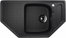 Угловая односекционная мойка с отверстием под смеситель ULGRAN U-109 черный — 