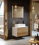 Тумба с раковиной Aqwella 5 Stars Mobi 80 подвесная, дуб балтийский, бетон светлый (раковина Триумф) — 