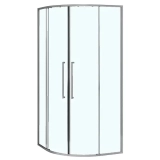 Душевое ограждение Azario SHANGHAI 1000х1000х1950 четверть круга, прозрачное стекло 6 мм, профиль графит матовый (AZ-S43-100-MGR-CL) — Пристенный в угол, напольный. 90х90х196см