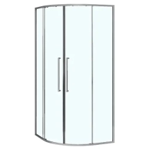 Душевое ограждение Azario SHANGHAI 1000х1000х1950 четверть круга, прозрачное стекло 6 мм, профиль графит матовый (AZ-S43-100-MGR-CL) — Пристенный в угол, напольный. 90х90х196см