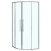 Душевое ограждение Azario SHANGHAI 1000х1000х1950 четверть круга, прозрачное стекло 6 мм, профиль графит матовый (AZ-S43-100-MGR-CL)