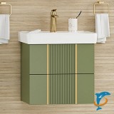 Тумба с раковиной Brevita Vega 70 подвесная (зеленая) — 