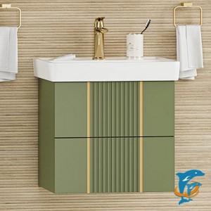 Тумба с раковиной Brevita Vega 70 подвесная (зеленая)  (VEG-09070-0802Я+Misty_1.WH30.2.083)