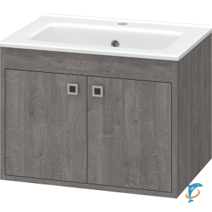 Тумба с раковиной Misty Пайн 60 темное дерево  (Э-Пай-09060-19-2По + Misty_CDB00006777)