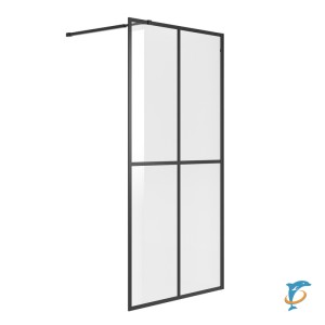 Душевая перегородка Niagara Nova NG-686-12BLACK (120х195) черный матовый, стекло прозрачное  (NG-686-12BLACK)