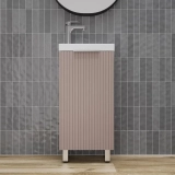 Тумба для комплекта напольная Style Line Соло 40, санд пудровый — Зеркало Style Line Адонис 70 черное ЛС-00000006