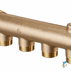 Отдельный элемент гребенки концевой Oventrop 1" латунь, на 4 выхода 3/4  (1400554)