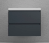 Тумба с раковиной подвесная Style Line Манхэттен 70, графит — Зеркало Style Line Монако 60*70, Ориноко/бел лакобель ЛС-00000624