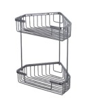 Полка HAIBA HB335-1 металлическая решетчатая, угловая 2-ярусная — 