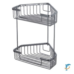 Полка HAIBA HB335-1 металлическая решетчатая, угловая 2-ярусная (HB335-1)