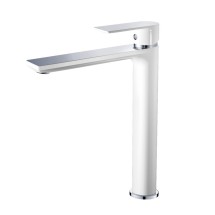 Смеситель для раковины HAIBA HB11505-8 высокий, латунь, белый/хром — 