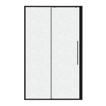 Дверь в нишу Niagara Nova NG-84-L12CHB (120х195) раздвижная(левая) черный матовый, стекло шиншилла &mdash; 