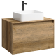 Тумба с раковиной Aqwella 5 Stars Mobi 80 подвесная, дуб балтийский (раковина Джой)  (MOB0108DB+MOB0708DB+641945)