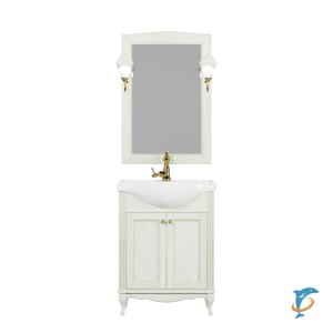 Комплект мебели ValenHouse Эллина 65 слоновая кость без пенала, фурнитура золото  (Е65_КТЗСЗ)