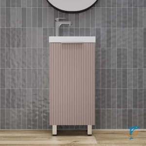 Тумба с раковиной напольная Style Line Соло 40, санд пудровый  (ЛС-00002429+ЛС-00000247)