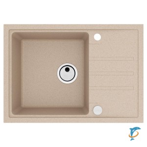 Мойка кухонная Alveus Granital Intermezzo 40 Beige-G55 680х480х200 с сифоном, бежевая  (1144966)