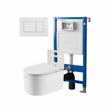 Инсталляция Point Элемент PN45120 + Клавиша Ника, белая, PN44081W + Унитаз Омега PN41902 — 