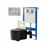 Инсталляция Point Элемент PN45120 + Клавиша Ника хром PN44081C + Унитаз Веста чёрн матPN41701BM &mdash; 