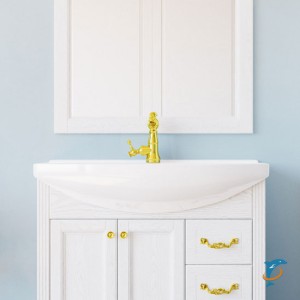 Комплект мебели ValenHouse Эллина 80 белый без пенала, фурнитура золото  (E80_KTЗБЗ)