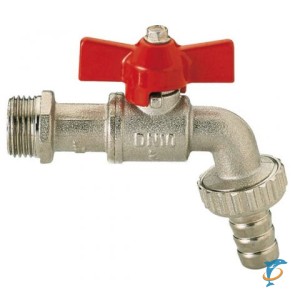 Водоразборный кран 1/2 ITAP 168 со штуцером (бабочка)  (168 GAR 1/2