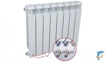 Биметаллический радиатор RADENA VC с нижним подключением CS 350 8 секций — 