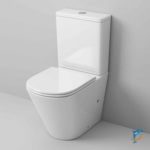 Унитаз напольный Grossman GR-4450SQ (605х380х825) безободковый, белый с тонкой крышкой, микролифт, смыв торнадо  (GR-4450SQ)