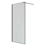 Душевая перегородка Niagara Nova NG-781-10BLACK (100х200) черный матовый, стекло эффект битого стекла &mdash; 