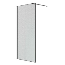 Душевая перегородка Niagara Nova NG-781-10BLACK (100х200) черный матовый, стекло эффект битого стекла &mdash; 